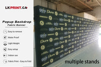 Popup Backdrop -Fabric banner with Velcro